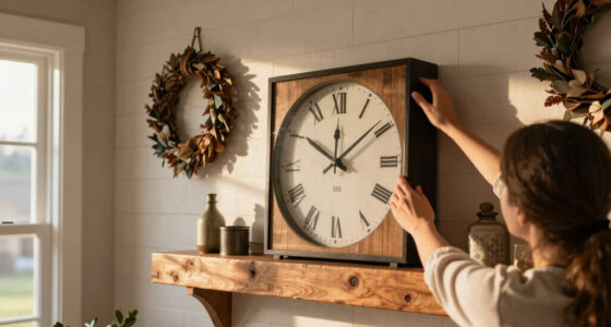 Farmhouse Wall Clock Styling: Shiplap, Wreaths, and Mantels